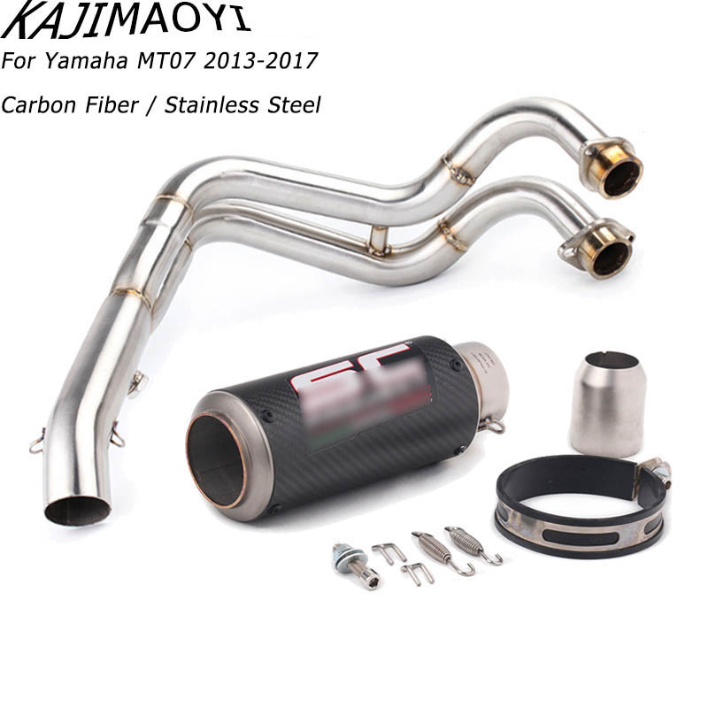 

KAJIMAOYI MT07 FZ07 motorcycle Exhaust Full system FOR MT-07 FZ-07 Tracer 2014-2018 with Muffler XSR700 2016-2017