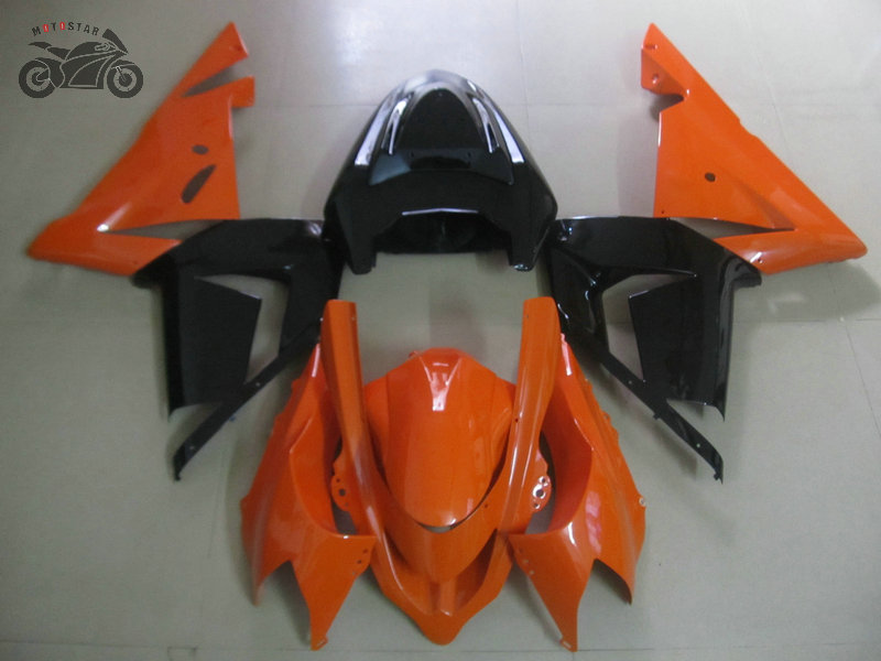 

Customize Motorcycle fairing kits for Kawasaki Ninja 2004 2005 ZX-10R orange black ABS plastic Chinese fairings set ZX10R 04 05 ZX 10R, Same as the picture