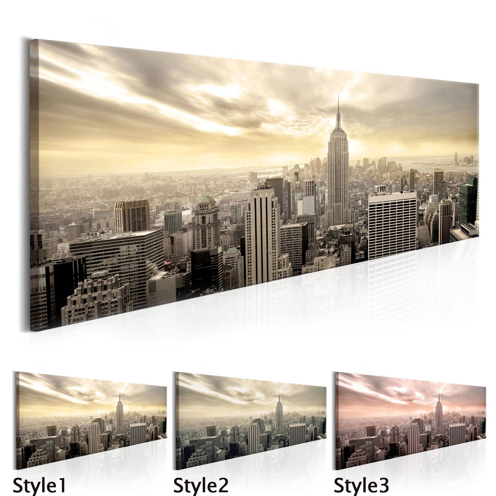 

2019 Hot Sell Unframed Fashion New York Modern Canvas Wall Art Oil Painting Modular Picture Living Room Decor