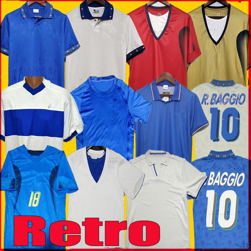 

Italy Retro JERSEY 2000 2002 2006 1990 1999 ITALY Retro SOCCER JERSEY 1986 1994 Maldini Baggio Donadoni Totti Del Piero football shirts