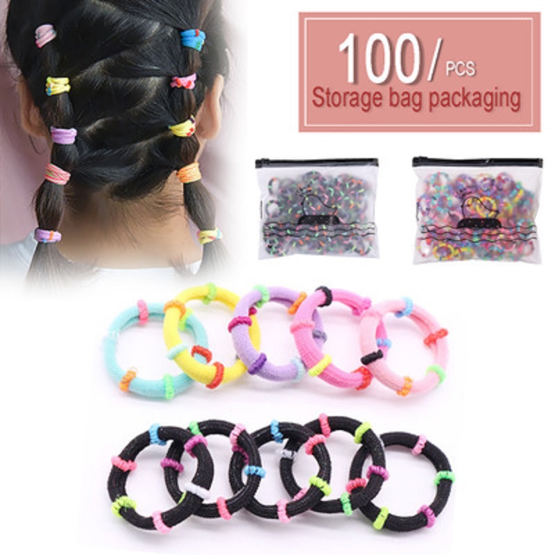 

Kids Candy Color Elastic Headband Hair Rope Children Rubber Bands Seamless Hair Circle Scrunchy Hair Accessories for Girl Ponytail Holder