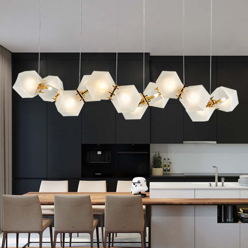 

Post Modern Wells Frosted Glass DNA Pendant Light Lustre Led Pendant Lamp Luxury Living Room Hanging Light Fixtures