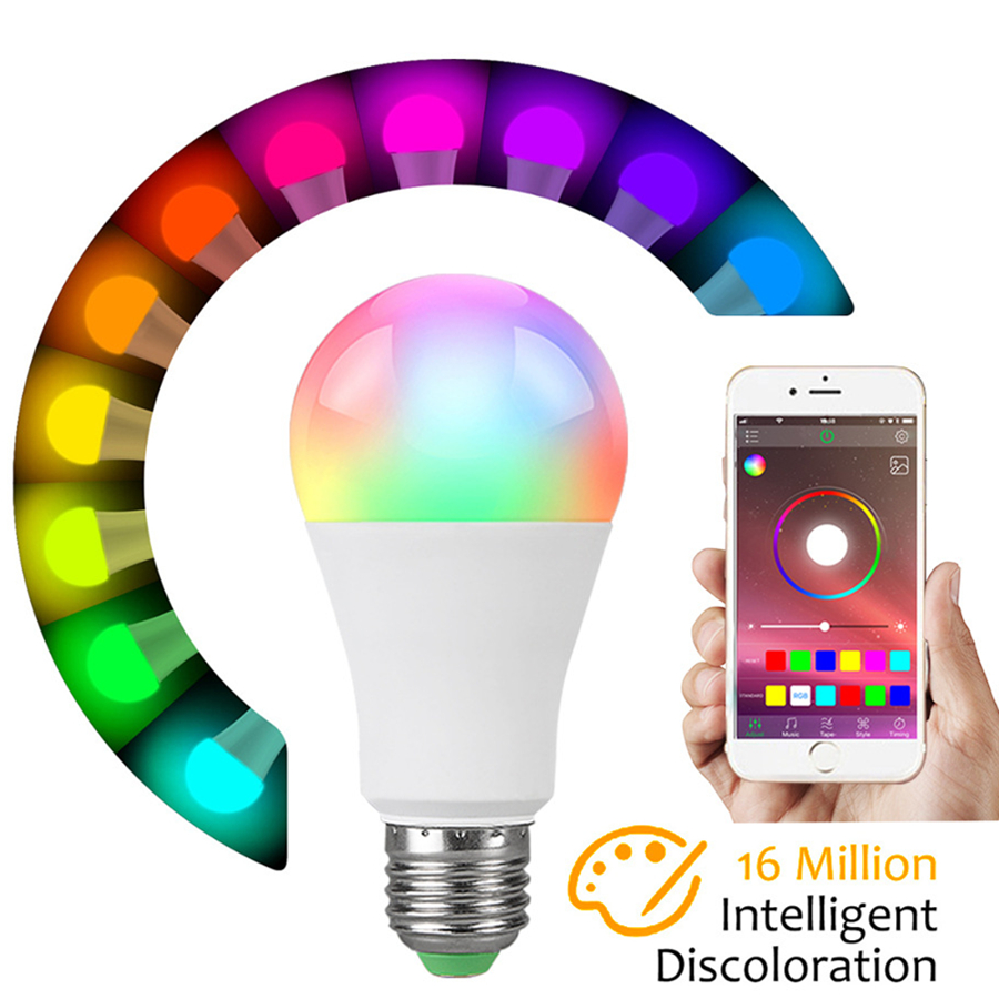 

20 Modes Dimmable E27 RGB LED Smart Bulb 15W Bluetooth Magic Lamp RGBW RGBWW Smart Lamp B22 Music Control Apply to IOS /Android