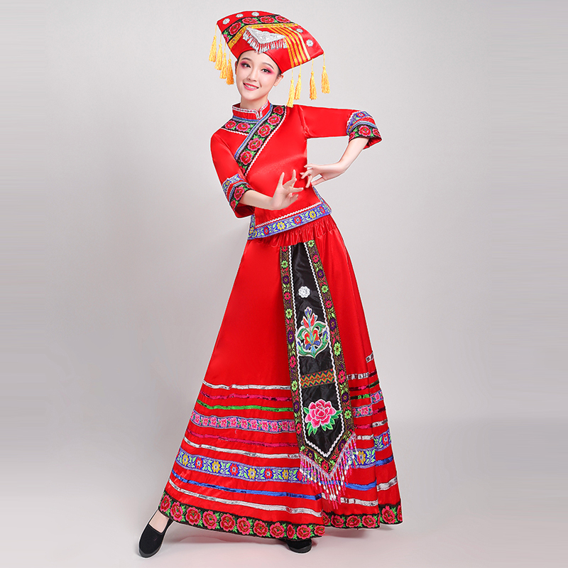 

Brand New Mongolian Costumes Mongolian Dance Costume Inner Mongolia Dance Costumes Robe Ethnic Performance Skirt, Photo color