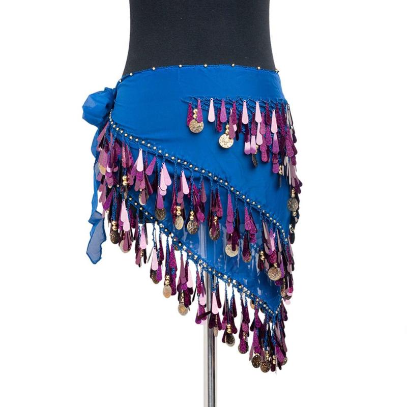 

2020 Women belly dance skirt fringe tassel costume 9793, Blue