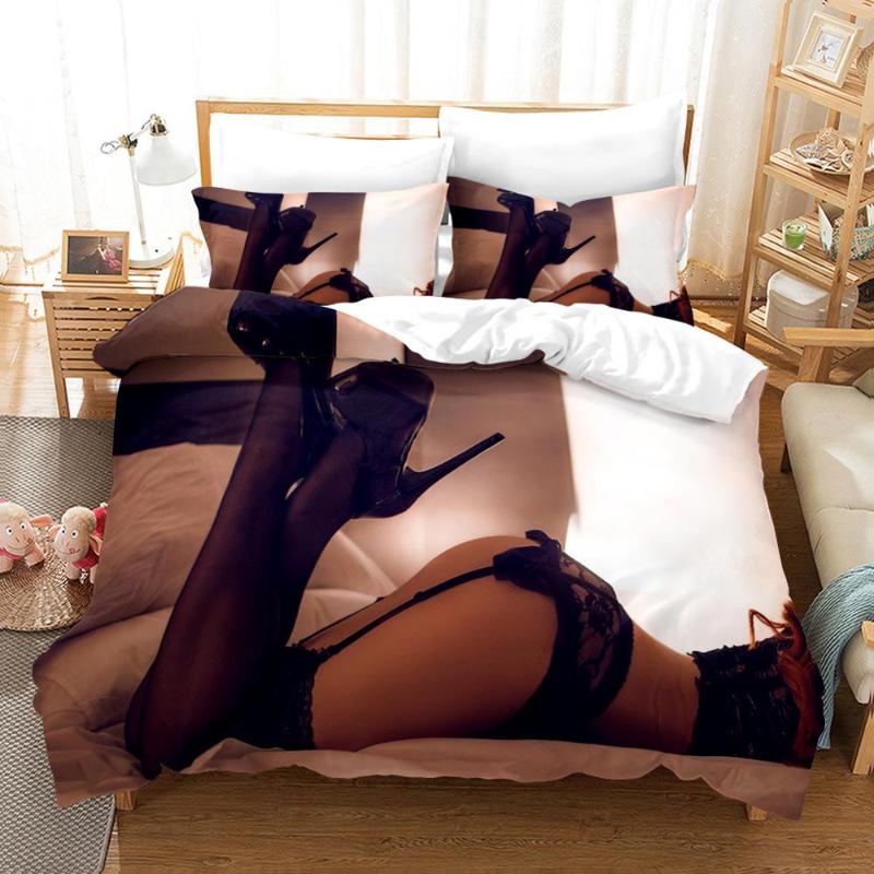 

Sexy Buttocks Girl Black Lace Bikini Bedding Set Bedroom Decor Microfiber Quilt Cover 1PC Duvet Cover Pillowcase Free Mask