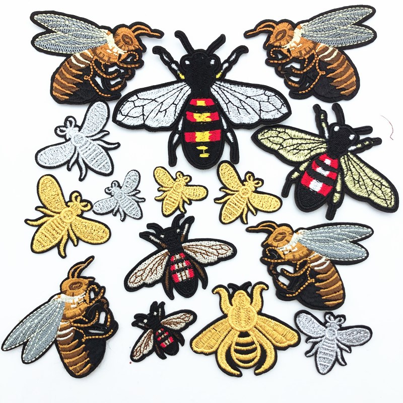 

50pcs Many design Embroidery Bee Patch Sew Iron On Patch Badge Fabric Applique DIY craft consume