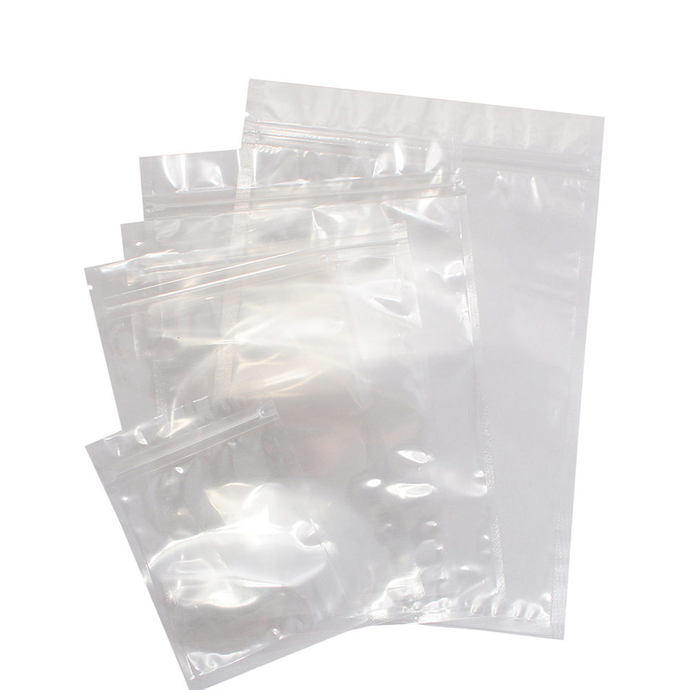 

Assorted Size Glossy Clear High Quality Plastic Mylar Flat Zip Lock Pouch Bags With Tear Notch