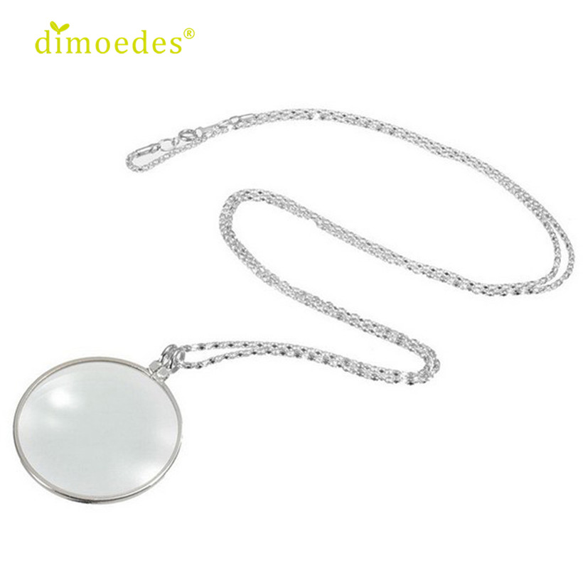 

Diomedes Newest DIOMEDES New 6x Magnifier Pendant Necklace Magnify Glass Reeding Decorativ Monocle Necklace Sexy Chain