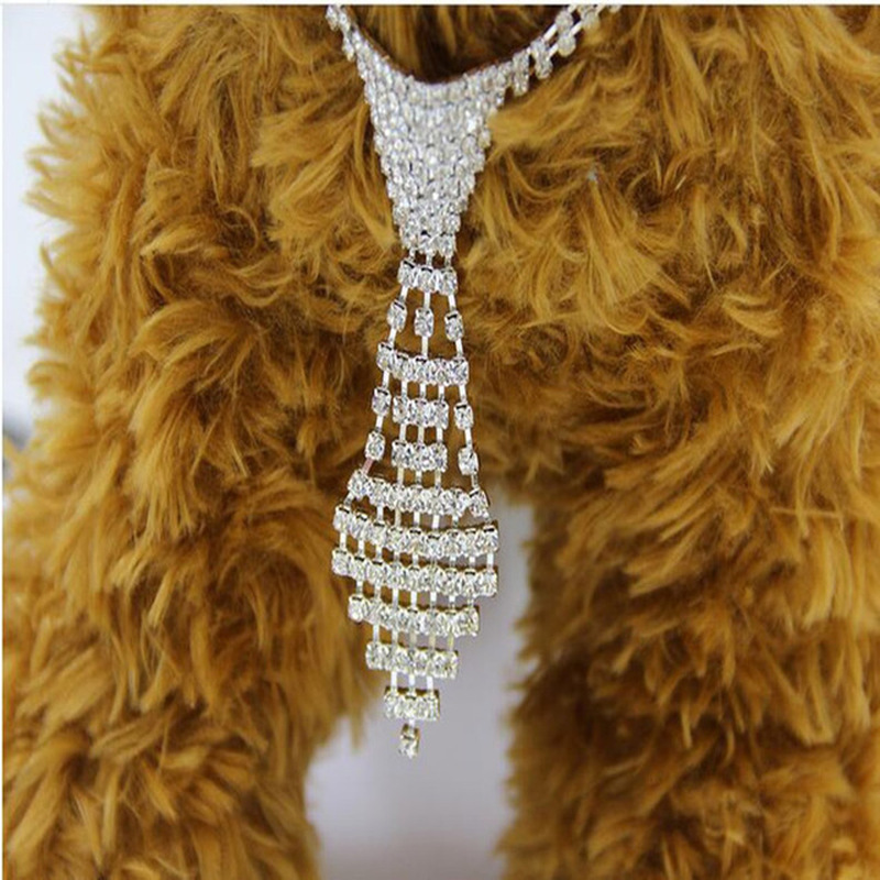 

Bling Rhinestone  Necktie Full Diamonds Dogs Accessories Necklace For All Dogs Collar For Dogs Cats Pets Products Promotion