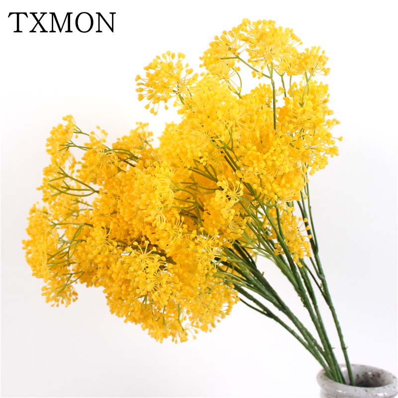 

69cm Plastic Flowers Artificial Hydrangea Flower Home Decoration For Wedding Party Garden Table Decor Accessories, Yellow