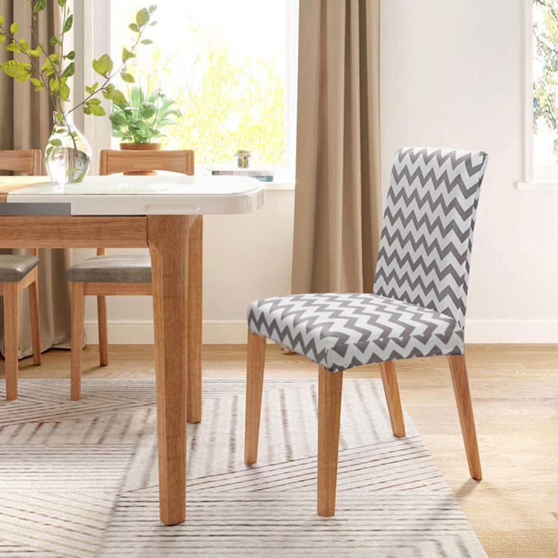 

Elastic Printed Corrugated Pattern Washable Short Dining Chair Cover for Seat Covers for Hotels, Dining Rooms, Ceremonies, Banqu
