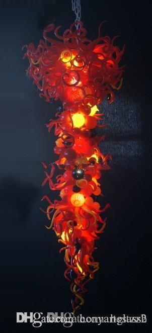 

New Arrival LED Light Source Hand Blown Glass Chandeliers Designer Modern Art Decor Murano Glass Long Chain Chandeliers