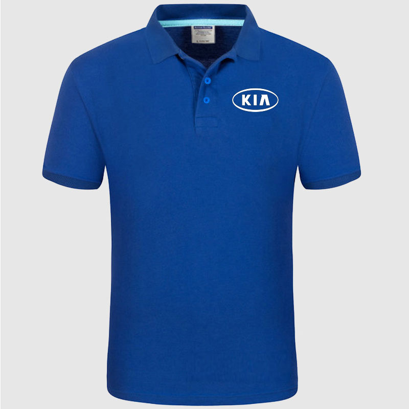 

KIA logo Polo Shirt Men summer Short Sleeve Polo Shirt Cotton spring Casual Men' Polos, Red