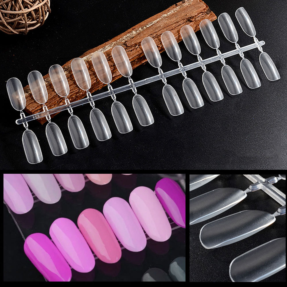 

480pcs Nail Short Painted Black Transparent Color Card Scrub Swatch Nail Art Manicure Tip Accessories
