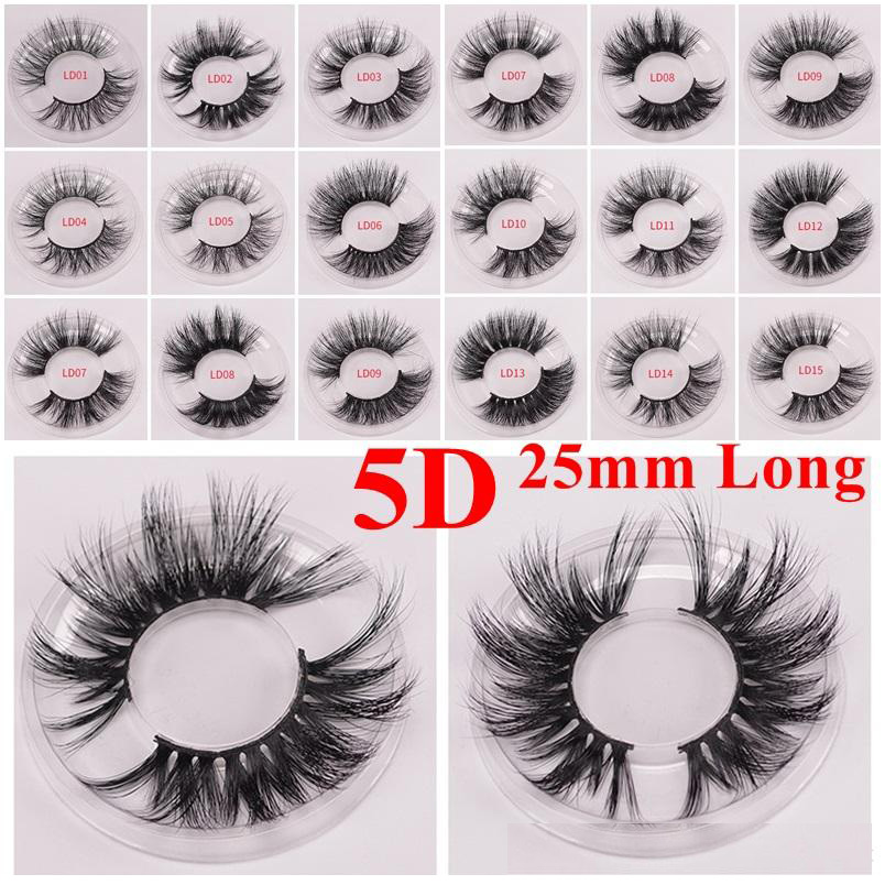 

25mm 5d mink lashes Long thick Mink Lashes 25mm 3d mink eyelashes 15 styles eye makeup maquillage