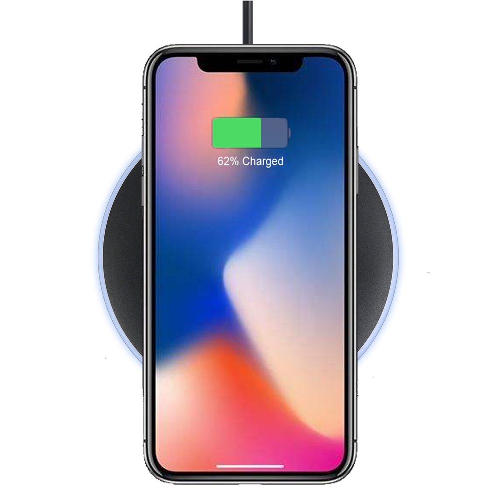 

QI Wireless Charger Charging Pad for iPhone 8/8Plus/X/Samsung Galaxy S9/S9+/S8/S8+/S7/S7 Edge with Friendly LED Light