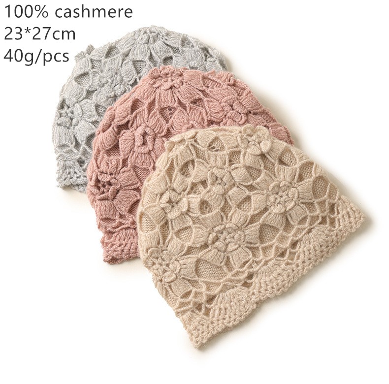 

Naizaiga 100% cashmere hollow out winter warm cap pink warm hat ,SN316