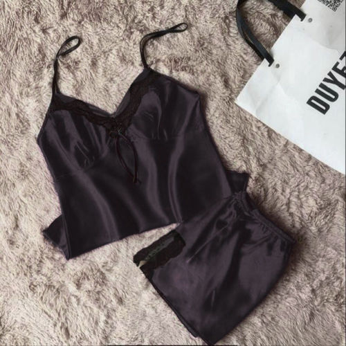 

Sexy Sleepwear Lace Women Babydoll Nightwear Pajama Sets Pajamas Sets For Women Fashion Lace Satin Pijama Summer Nightwear