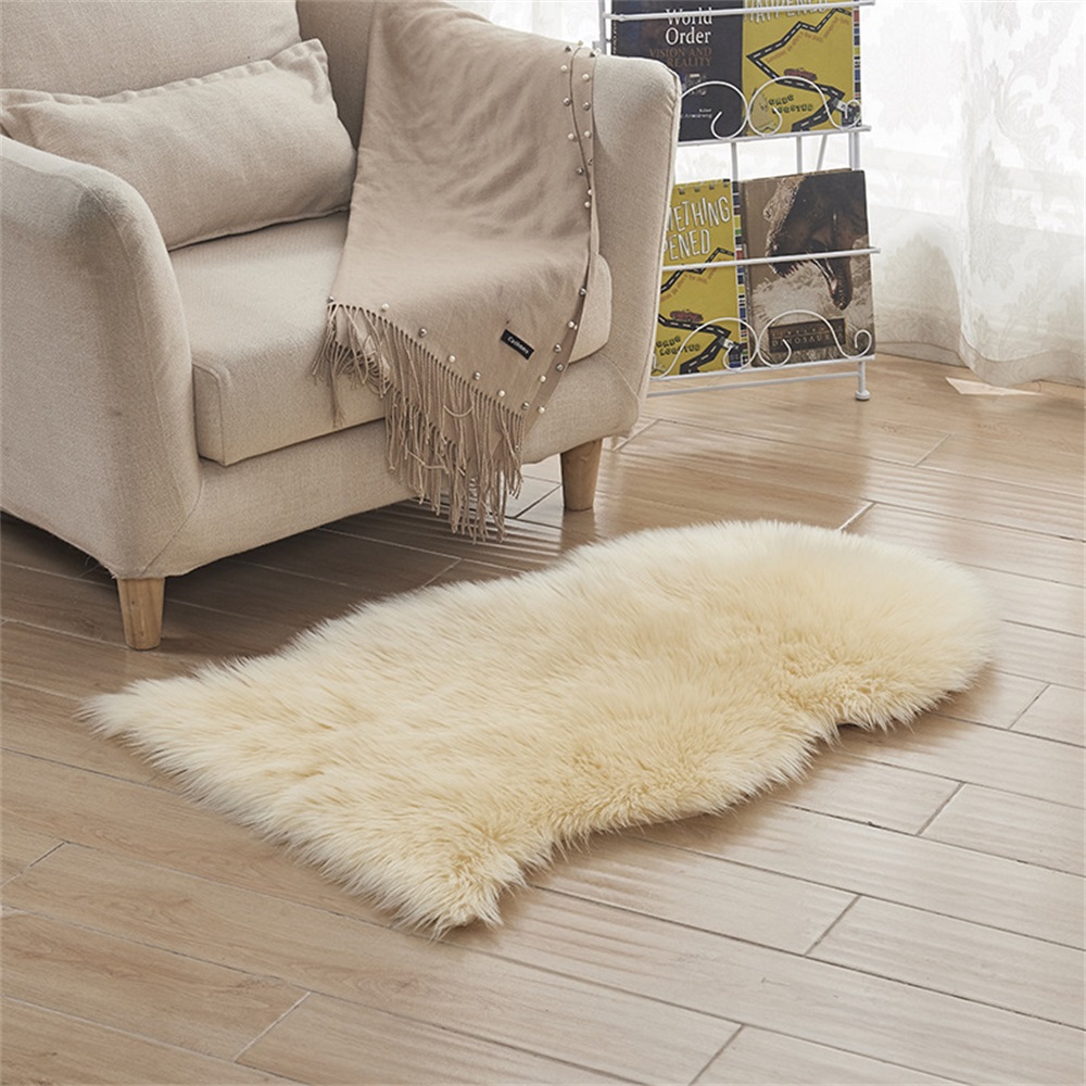 

Soft Artificial Sheepskin Rug Carpet Chair Cover Artificial Wool Warm Hairy Carpets Skin Fur Area Rugs For Living Room, A4 60x90cm