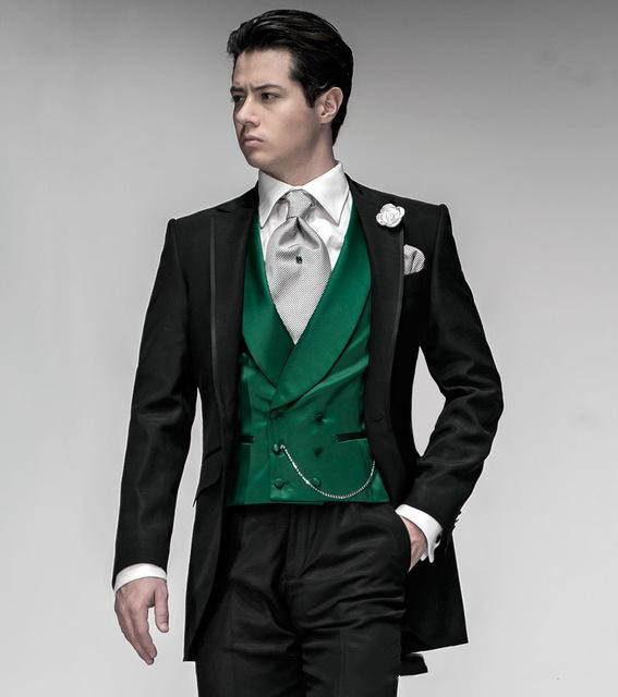 

Handsome Groomsmen Notch Lapel Groom Tuxedos Mens Wedding Dress Man Jacket Blazer Prom Dinner 3 Piece Suit(Jacket+Pants+Tie+Vest) AA183, Same as image