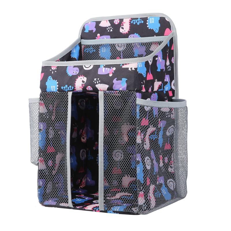 

2020 New Style Crib Hanging Bag Nappies Bottle Storage Bag Fish Cartoon Bassinet Baby Diapers Buggy Bed Pannier, Black
