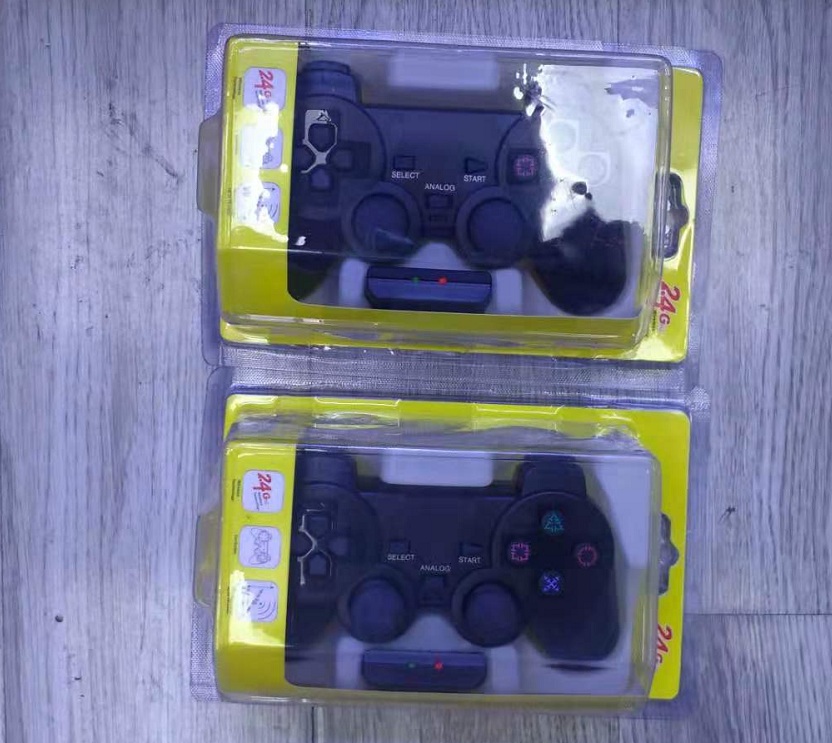 

wholesale Game Controllers 2.4G Wireless Analog Controller twin vibration compatible for PS2 PS1 PSX with Retail package