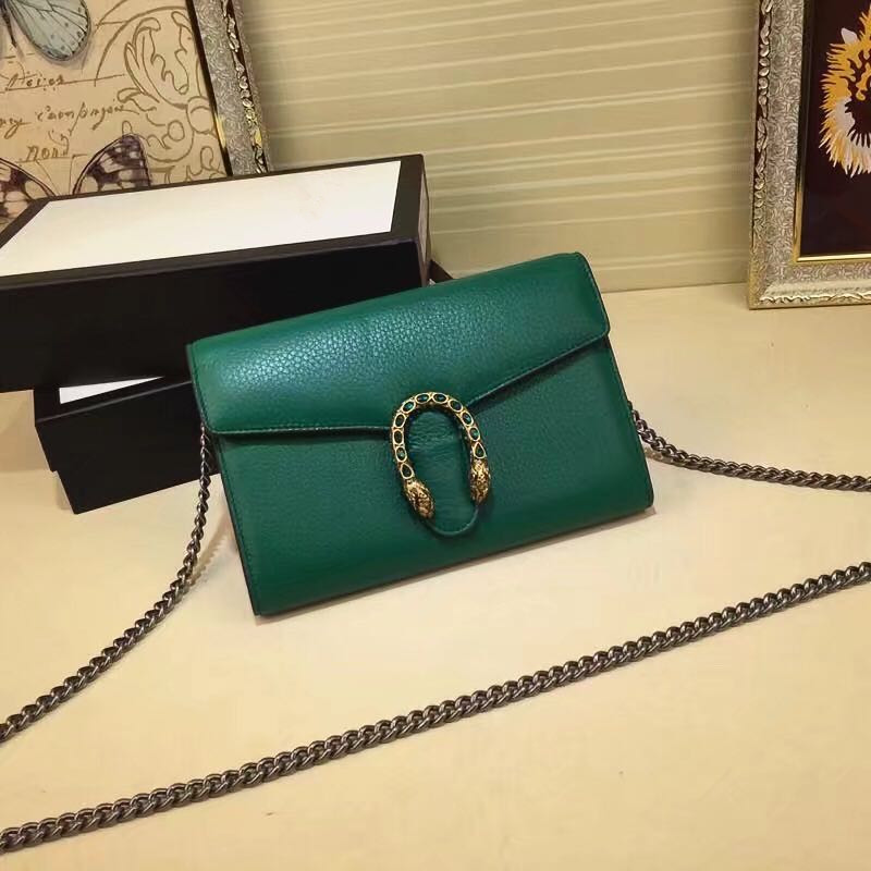 

2020 new high quality lychee leather retro luxury handbag high quality designer original leather shoulder bag diagonal bag, Green