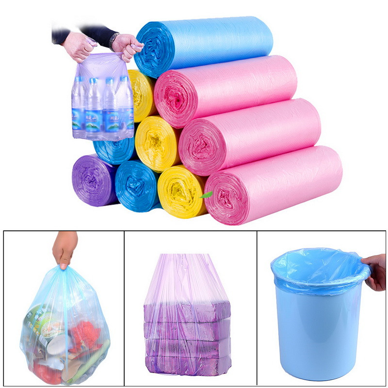 purple garbage bags