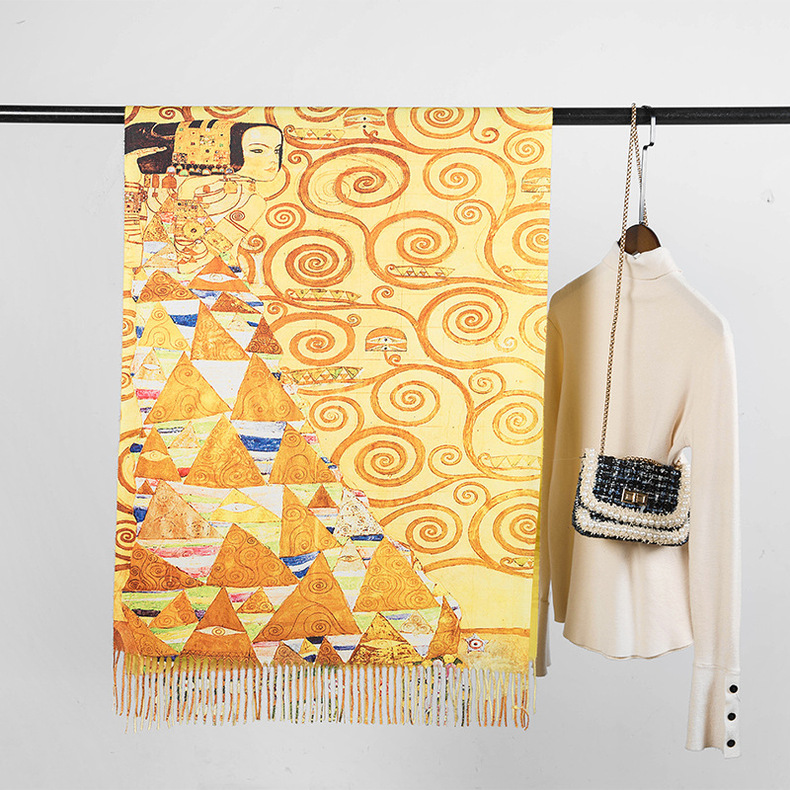 

Wholesale-r scarf Egyptian queen yellow tassel ladies fashion shawl