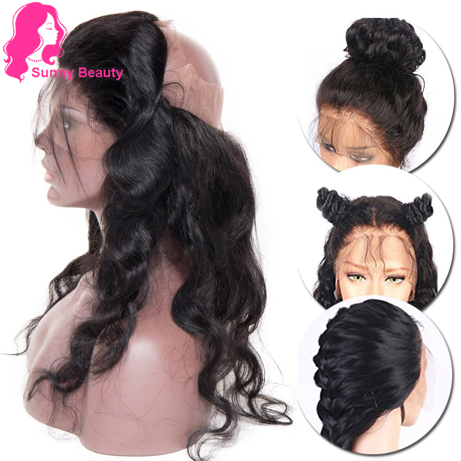 

360 Lace Frontal Closure Virgin Human Hair Pre Plucked 360 Lace Band Frontal Closure with Bady Hair Body Wave 16inch Natural Hairline Jet