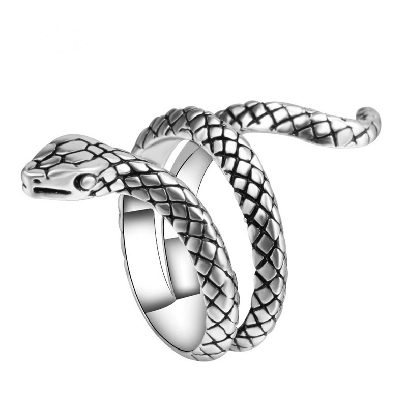 

2020 New Sale Stereoscopic New Retro Punk Exaggerated Snake Ring Fashion Personality Snake Opening Adjustable Ring Jewelry Gift