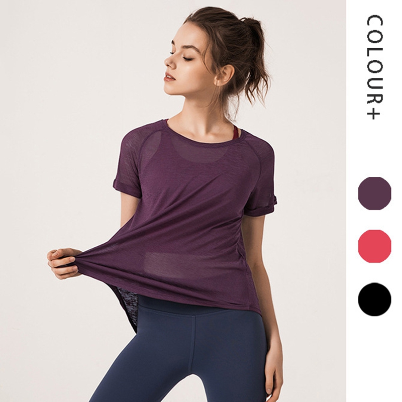 

Women Yoga Set Gym Clothing Ombre Seamless Cropped Shirts Workout Sport Gym Clothes yoga outfits yoga outfits for women T-shirt, Black