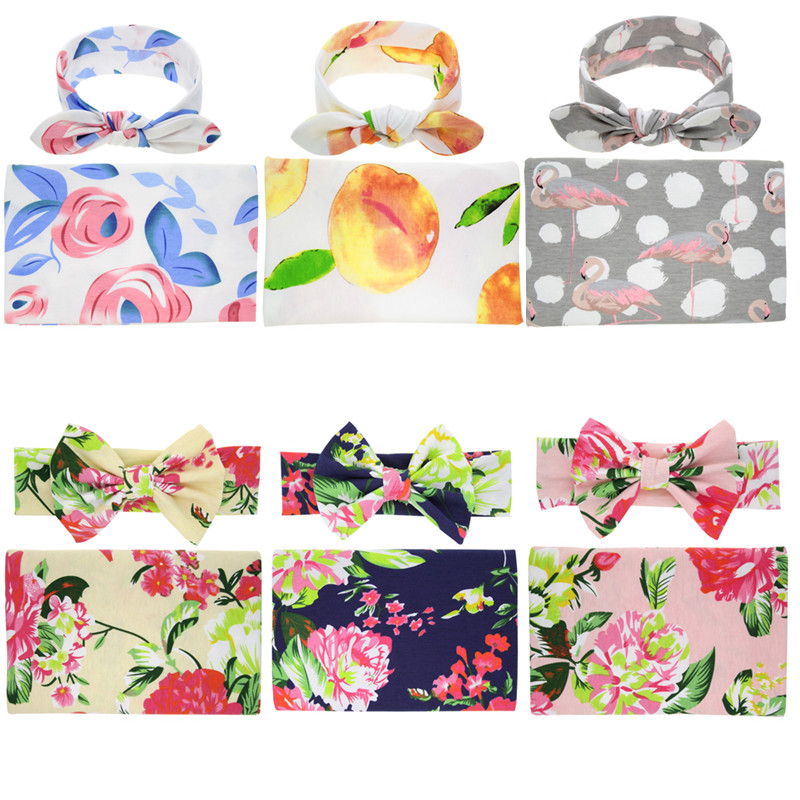 

1Set Newborn Swaddle Blanket Baby Boys Girls Sleeping Bag Wrap Headband Cloth