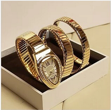 

3 Color luxury Ladies Rose gold Serpenti Tubogas Women's New Model Snake Diamond Quartz Wristwatch Ladies Watch Women's Watches model 2