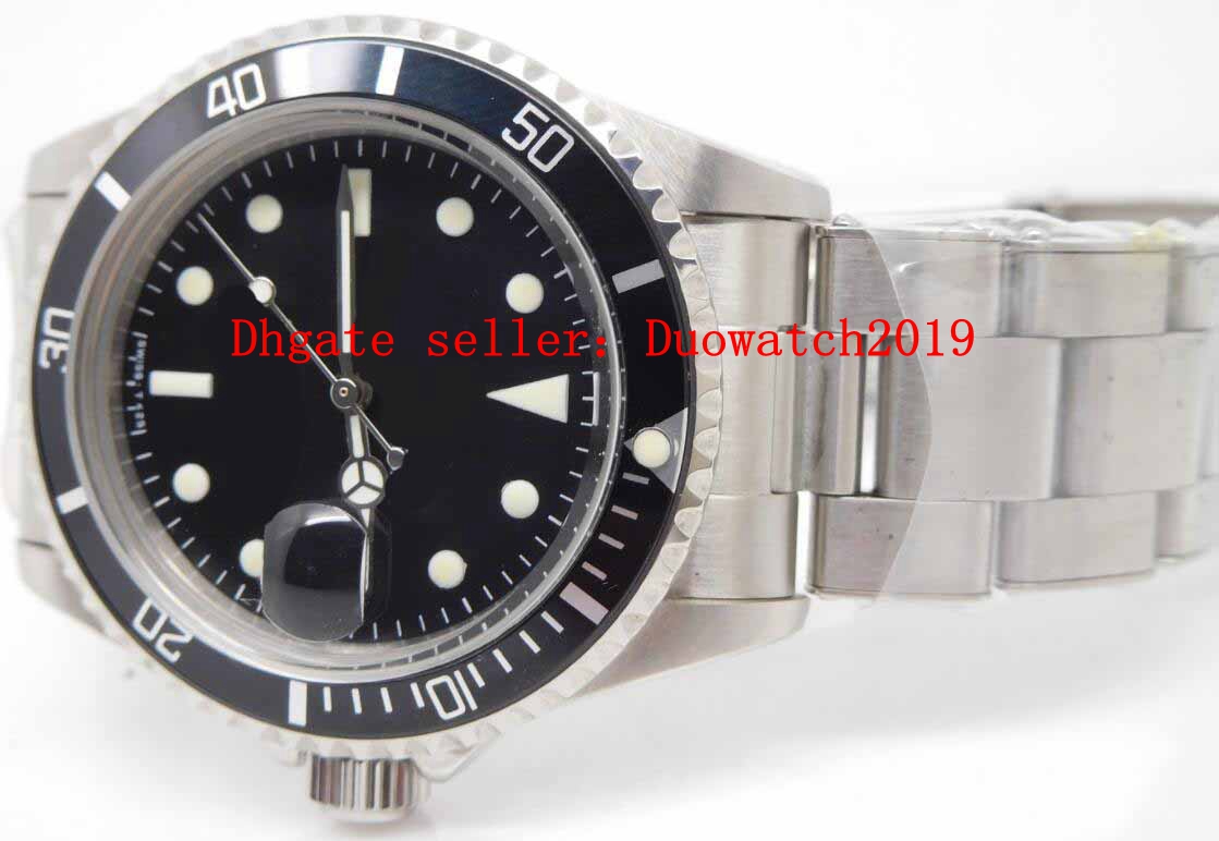 

0MM Excellent Men's Calibre Vintage Sub 1680 White BP ETA 2813 Black Gilt Style Dial with White Automatic Movement Men Sport Watches