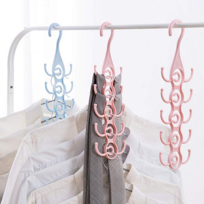 1Pc rosa Kunststoff Storage Rack Tie G/ürtel Organisator Space Saver Rotating Schal Krawatten Aufh/änger-Halter-Haken Closet Organisation Bra G/ürtel