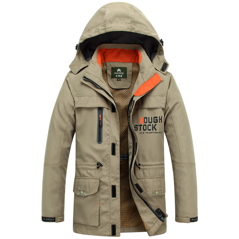 

Men's Outdoor Jackets Adults Teenage Hooded Leisure Cardigan Coat Pockets Plus Size -6XL Sports Hiking Fishing Riding Jackets, Blue