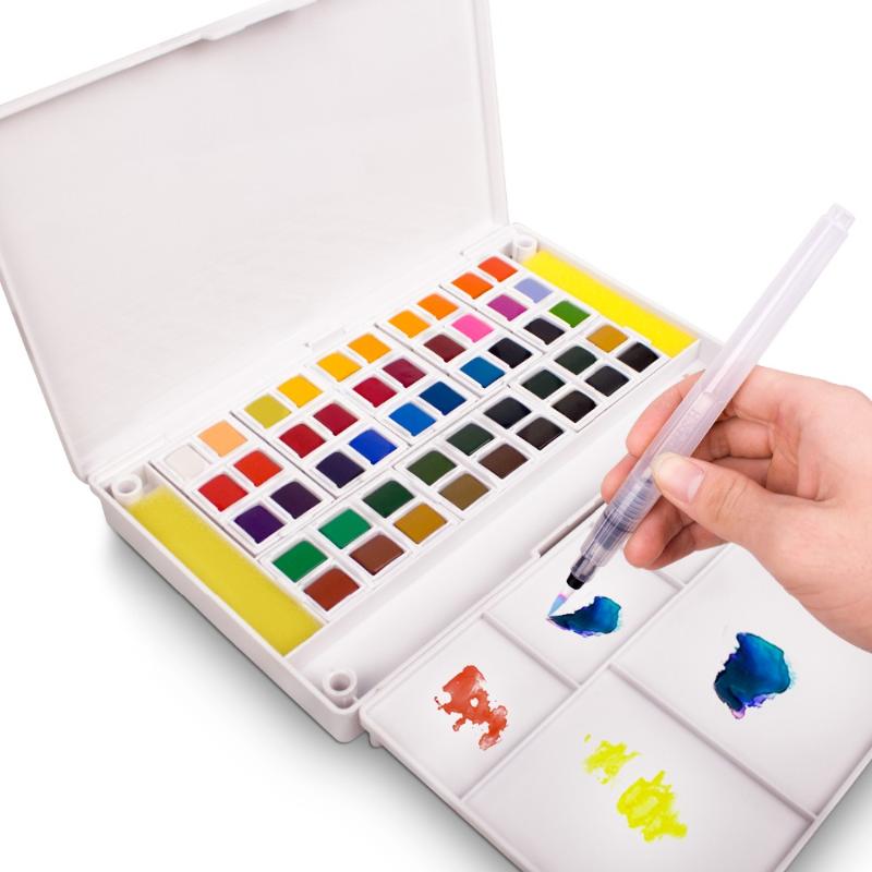 

Watercolour Paint Set Pocket-Sized - 12/18/24/36 Watercolour Paint Box Half Pans Painting Pigment Set