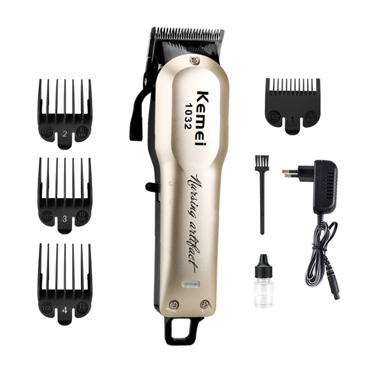 100-240V kemei professional hair clipper beard powerful hair shaving machine barber cutting hair trimmer electric razor-image-538809247