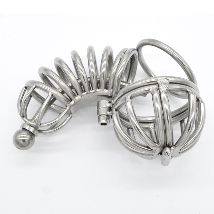 

Male Stainless Steel Chastity Devices Urethral Tube Long Cage A072