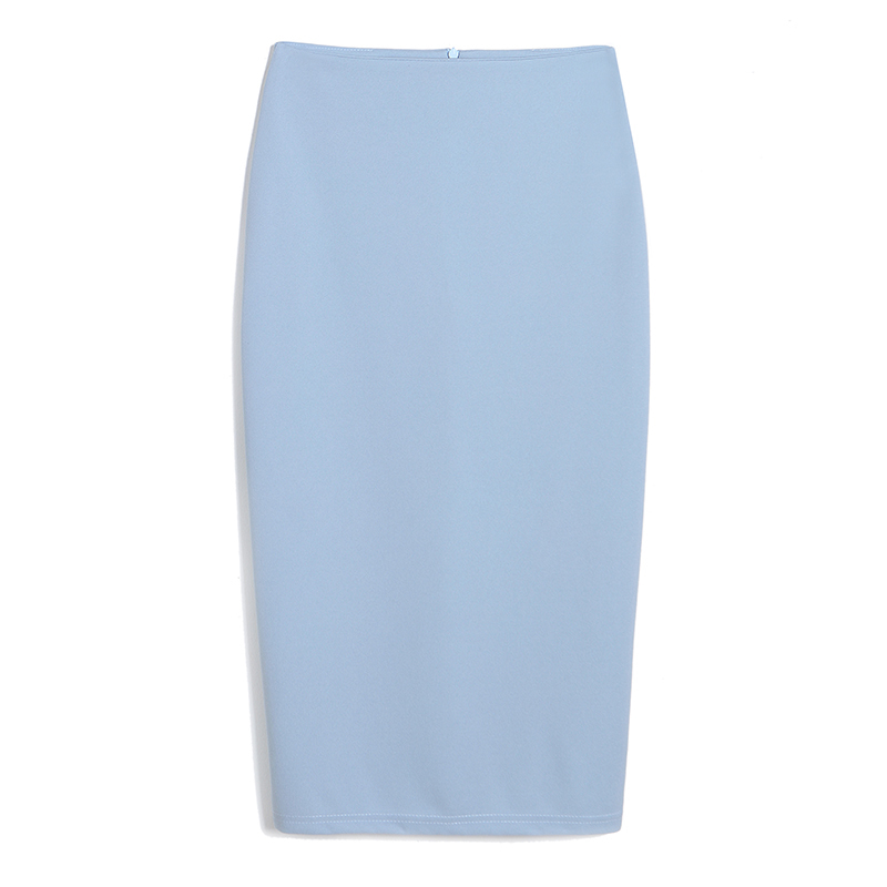 

New Spring Women Formal High Stretch Pencil Skirt Midi Women Knee-Length Elastic Empire Skirts Faldas Free Shipping, Black