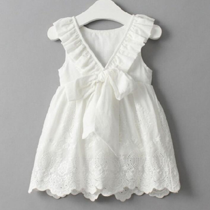 girls white cotton dress
