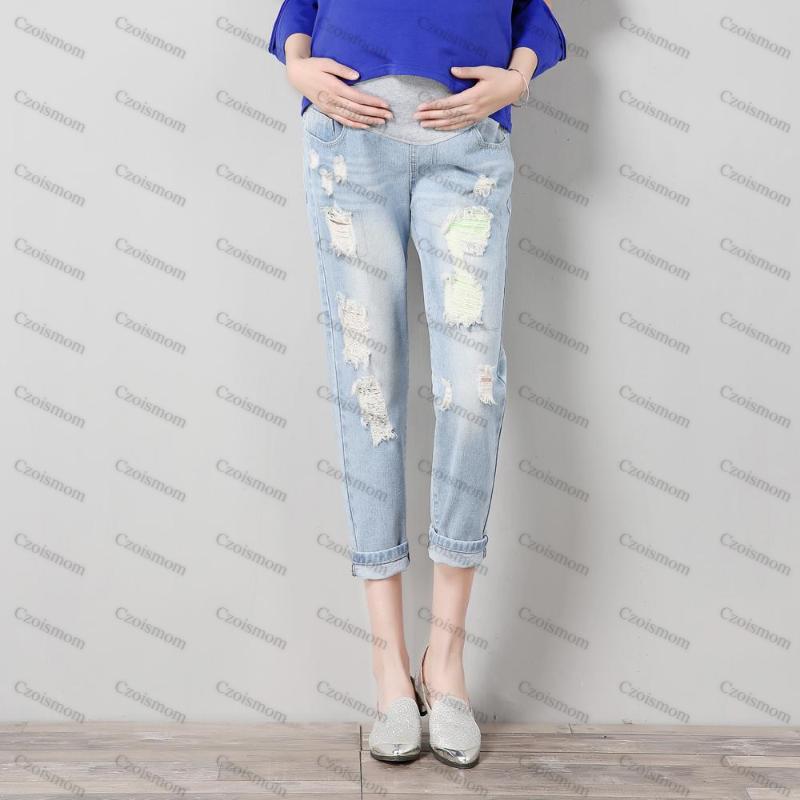 

Maternity Jeans Maternity Pants Clothes For Pregnant Women Trousers Nursing Prop Belly Leggings Jeans Pregnancy Clothing Pants, Light blue