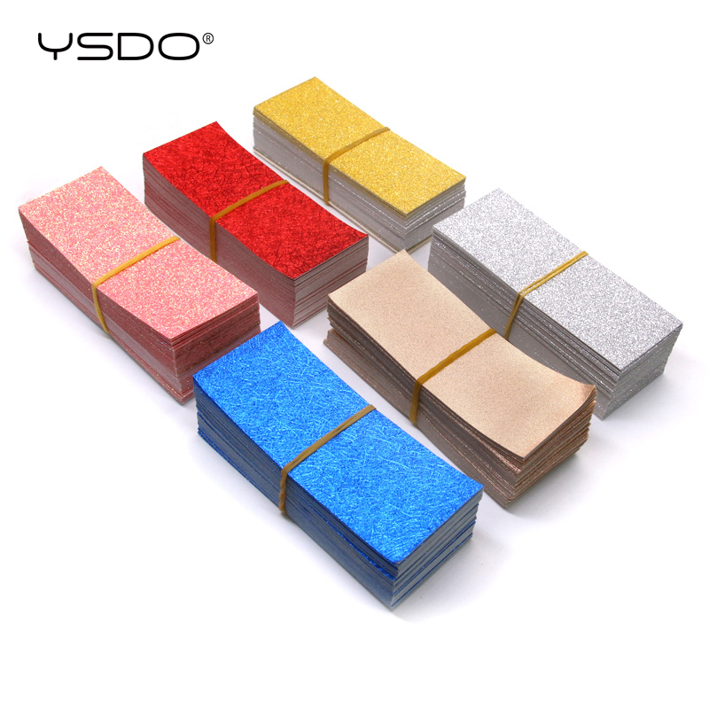 

YSDO 50 pieces eyelash box glitter bottom glitter card background 7 colors flash cards