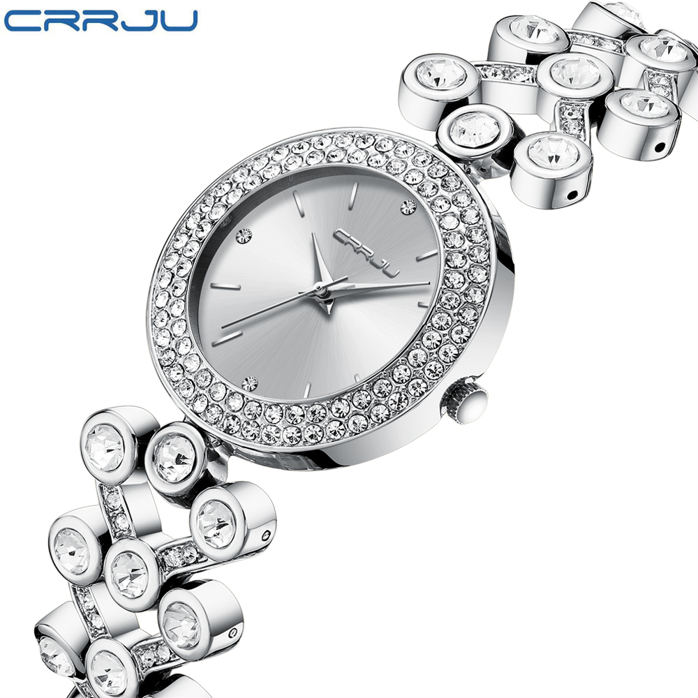 

2020 Luxury women designer watches CRRJU Starry Sky Female Clock Quartz Wristwatch Fashion Ladies Wrist Watch, Black