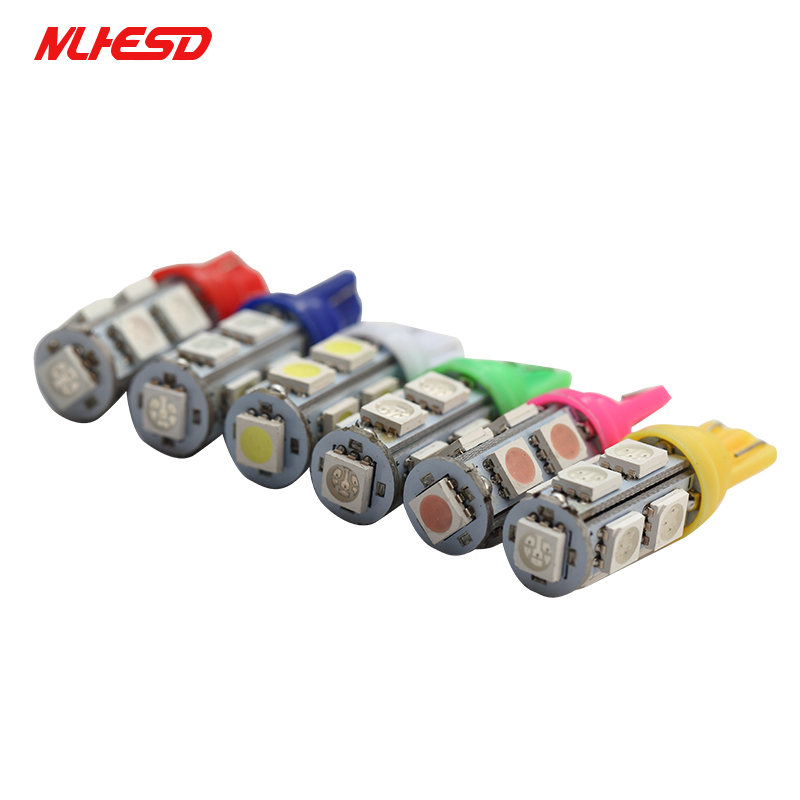 

10pcs Wholesale T10 9SMD 9 Smd 9Led Car 194 168 192 W5W LED Light Automobile Bulbs Lamp Wedge Interior Light 12V, As pic
