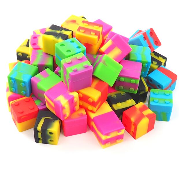 

20pcs/lot stackble block silicone containers for concentrate wax silicone container for oil jars dab container