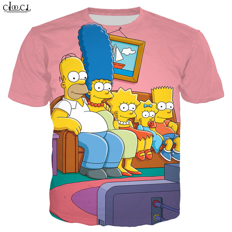 

2020 New Style Anime The Simpsons T Shirt Men Women 3D Print Cartoon Simpson Short Sleeve Hip Hop Streetwear Fashion Tee Tops, T shirt 1