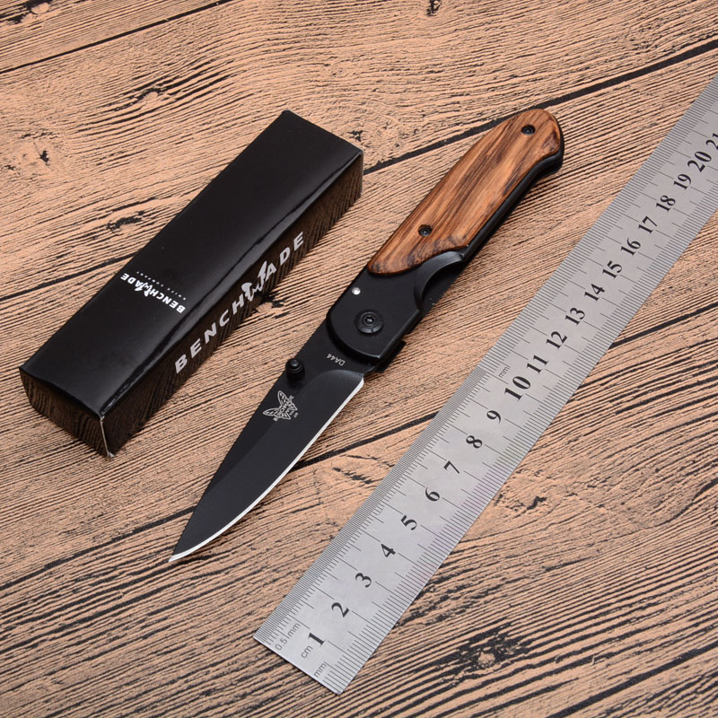 

Butterfly DA44 survival Pocket folding knife Wood handle Titanium finish Blade tactical knife EDC Pocket knife knives free shipping